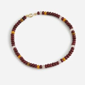 Madewell Deep Red and Gold Beaded Necklace